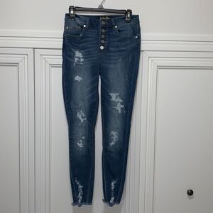 Indigo Rein Destructed Skinny Jeans Size 5 Juniors